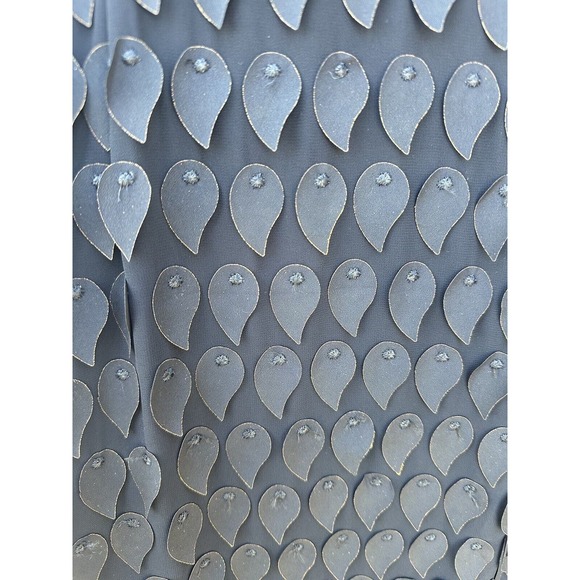 Anthropologie Foxiedox black peacock 3D Appliqués Illusion Sheer Neck dress Sz M - Picture 8 of 16